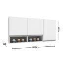 Ver imagem 4 de Armário Aéreo para Cozinha 3 Portas 2 Nichos Athena Branco