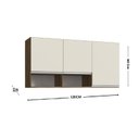 Ver imagem 2 de Armário Aéreo para Cozinha 3 Portas 2 Nichos Athena