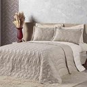 Ver imagem 1 de Kit Cobre Leito Colcha Monique Queen 5 Peças Dupla Face Micropercal 200 Fios Bordado Floral - Cá