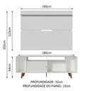Ver imagem 3 de Rack Madesa Cancun com Pés e Painel para Tv até 65 Polegadas - Branco/branco 099b
