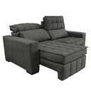 Ver imagem 7 de Sofá Retrátil e Reclinável 2,20M Molas Ensacadas e Costura Tripla Cama Inbox Nobre Suede Cinza