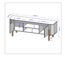 Ver imagem 3 de Rack para TV até 65 Polegadas MDF 160cm Pés em Madeira Maciça Camburi Cinza Off White