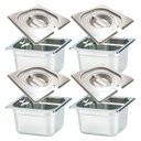 Ver imagem 2 de CONJ 4 Cuba Gastronômica Inox GN 1/6x100 mm 1,52 L sem alça com tampa inox com abertura para colher 