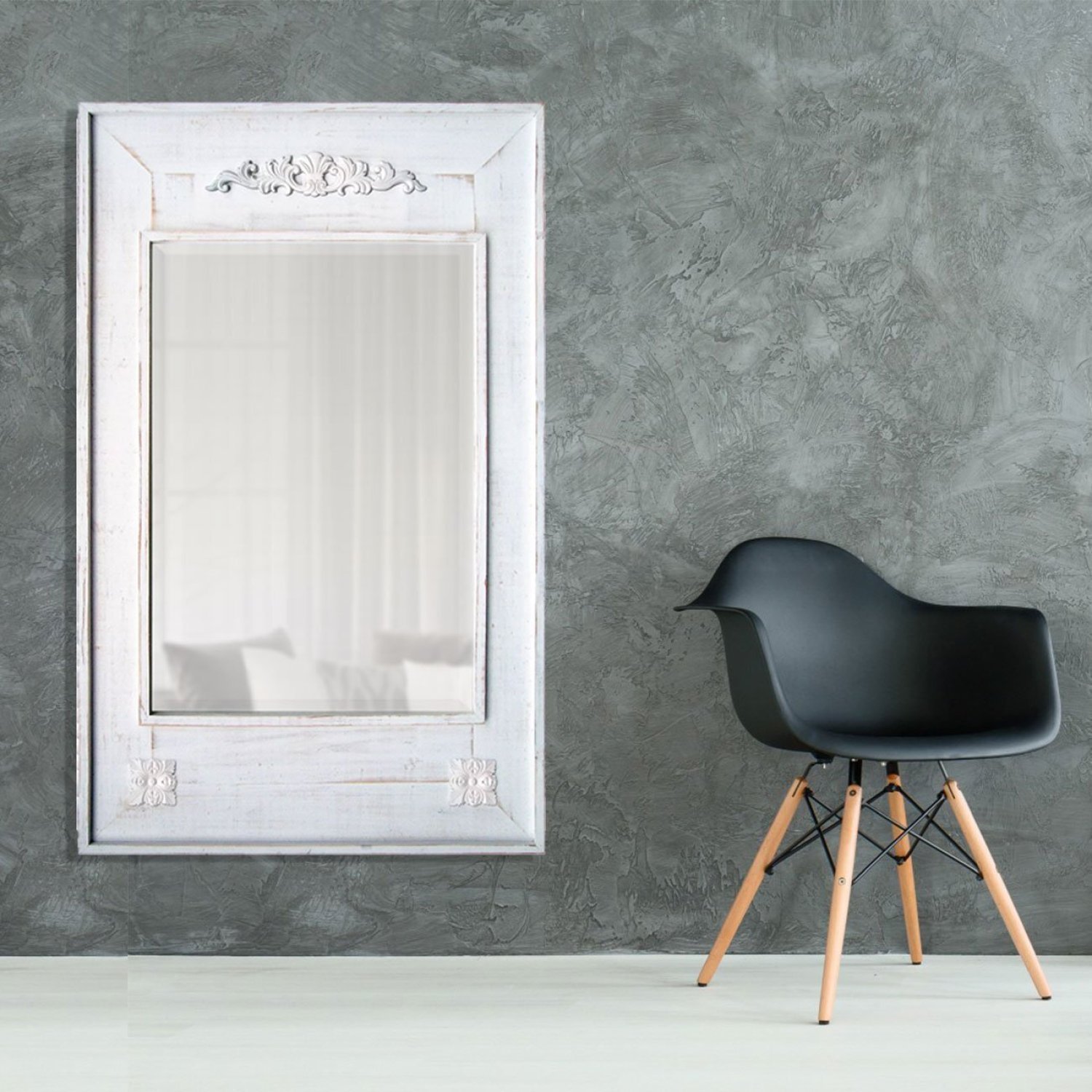 Espelho Rústico com Moldura Estilo Provençal e Apliques 92cm x 146cm Decore Pronto - 3