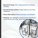 Ver imagem 3 de Conjunto Mesa Alta Bar Bistrô Quadrada Vidro 2 Banquetas Confort Estofado Don Castro