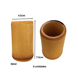 Kit com 6 Copos de Bambu 50ml Nc Caieiras - 4