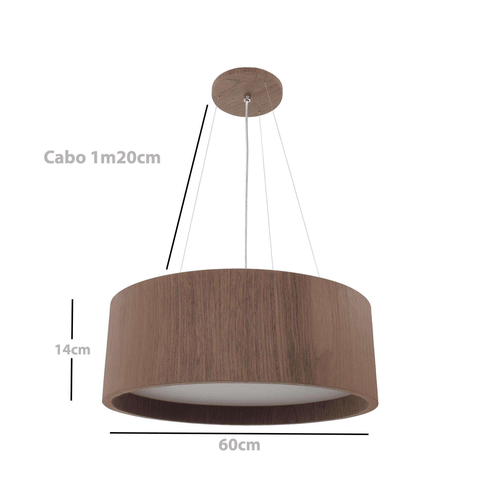 Pendente Wood Redondo 60cm Preto - 4