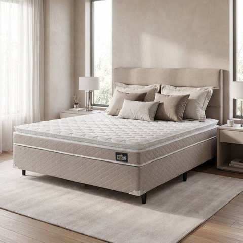 Colchão Casal Espuma D33 One Face Millenium Bege/Branco Hellen Colchões