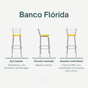 Ver imagem 3 de Kit 4 Banquetas para Balcão Flórida Prata Bistrô Ilhas Cozinha Gourmet Bares