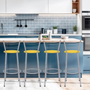 Ver imagem 6 de Kit 4 Banquetas para Balcão Flórida Prata Bistrô Ilhas Cozinha Gourmet Bares