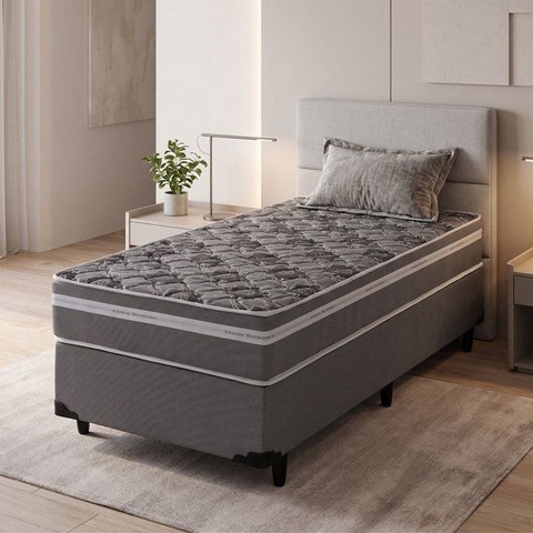 Colchão Solteiro Hellen D33 One Face Millenium 19x 188x 88 cm Cinza/Branco Colchões