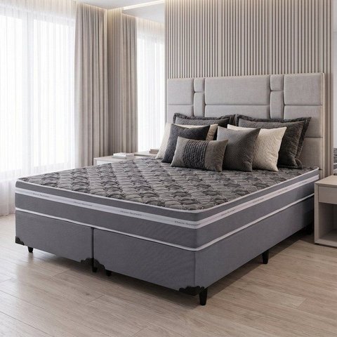 Colchão Queen D 33 One Face Millenium 19x 198x 158 cm Cinza/Branco Hellen Colchões