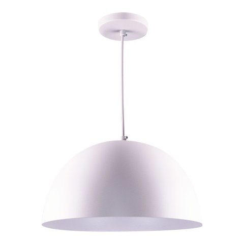 Luminária Pendente Meia Lua Montreal G Lustre Sala Mesa Cozinha Bivolt E27:branco/branco/bivolt