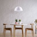Ver imagem 3 de Luminária Pendente Meia Lua Montreal G Lustre Sala Mesa Cozinha Bivolt E27:branco/branco/bivolt