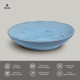 CONJUNTO C/ 6 PRATOS FUNDO LINHAS BREEZE Ø 22,5 cm - 3