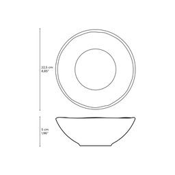 CONJUNTO C/ 6 PRATOS FUNDO LINHAS BREEZE Ø 22,5 cm - 6