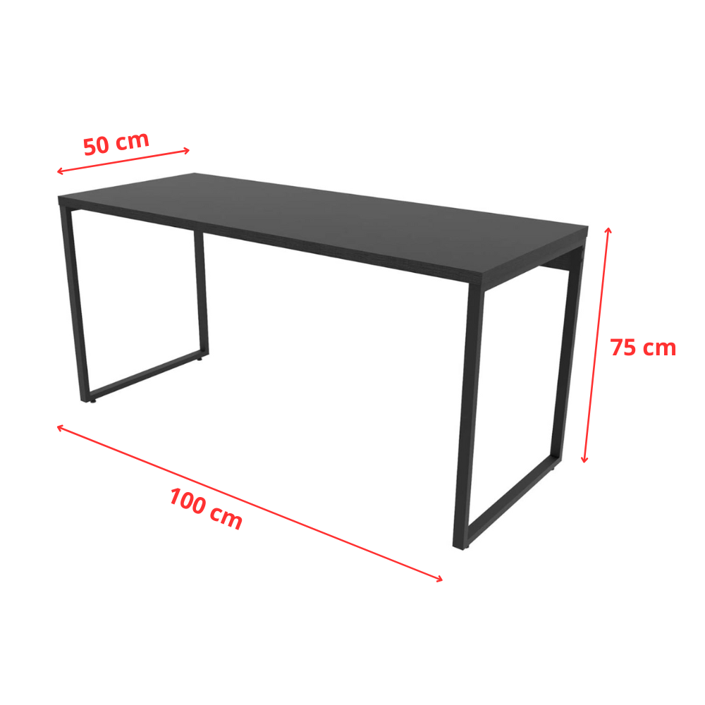 Mesa Escrivaninha Home Ofice Industrial 100% Mdf:preto - 3