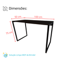Ver imagem 6 de Mesa Escrivaninha Home Ofice Industrial 100% Mdf:preto