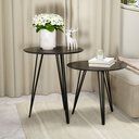 Ver imagem 3 de Kit Duas Mesas Pé de Ferro Sala Canto Redonda Estilo Industrial Lateral