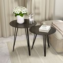 Ver imagem 1 de Kit Duas Mesas Pé de Ferro Sala Canto Redonda Estilo Industrial Lateral