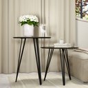 Ver imagem 2 de Kit Duas Mesas Pé de Ferro Sala Canto Redonda Estilo Industrial Lateral