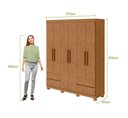 Ver imagem 2 de Guarda-Roupas 6 Portas 4 Gavetas com Pés sem Espelho Zeus - Lp - Rei de Casa Amendoa Clean