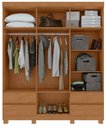 Ver imagem 7 de Guarda-Roupas 6 Portas 4 Gavetas com Pés sem Espelho Zeus - Lp - Rei de Casa Amendoa Clean