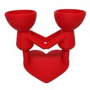 Ver imagem 1 de Vaso Namorados Duplo 19 cm Suculentas Decoração Vaso 3D Decorativo Vermelho