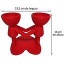 Ver imagem 4 de Vaso Namorados Duplo 19 cm Suculentas Decoração Vaso 3D Decorativo Vermelho