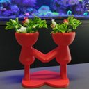 Ver imagem 5 de Vaso Namorados Duplo 19 cm Suculentas Decoração Vaso 3D Decorativo Vermelho