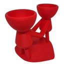 Ver imagem 3 de Vaso Namorados Duplo 19 cm Suculentas Decoração Vaso 3D Decorativo Vermelho