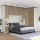 Ver imagem 1 de Quarto Modulado Casal Completo 9 Portas 6 Gavetas Canto Oblíquo Seletto Henn