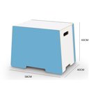 Ver imagem 5 de Bau Organizador Infantil 70L Azul MDF com Tampa Caixa Brinquedos Roupas Quarto Brinquedoteca