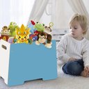Ver mais imagens de Bau Organizador Infantil 70L Azul MDF com Tampa Caixa Brinquedos Roupas Quarto Brinquedoteca