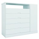 Ver imagem 2 de Cômoda para Quarto com Sapateira 5 Gavetas - Portugal-Branco - Made Marcs