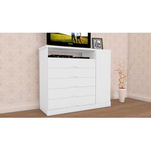 Cômoda para Quarto com Sapateira 5 Gavetas - Portugal-Branco - Made Marcs