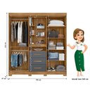 Ver imagem 6 de Guarda Roupa Solteiro Eldorado e Cômoda Georgia Freijó Cinza - Moval