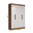 Ver imagem 4 de Guarda-roupa Solteiro Splendore 4 Portas 2 Gavetas 100% Mdf Cinamomo/off White - Panorama Móveis