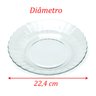 Kit Jogo Pratos Fundo Sopa Transparente 6 Peças 22,4cm - 6
