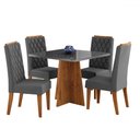 Ver imagem 3 de Mesa de Jantar 4 Lugares Cucina com Vidro Mel/grafite - Viero Móveis
