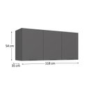 Ver imagem 4 de Kit Cozinha Compacta Modulada com Balcão e Aéreo 120cm Ysecasa Cinza/Grafite