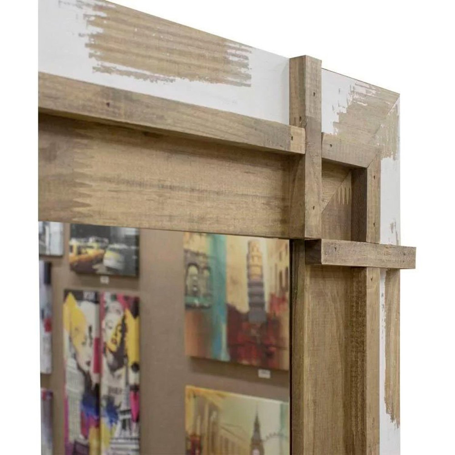Espelho Rústico Decorativo com Moldura Raspada 92cm x 122cm Decore Ponto - 2
