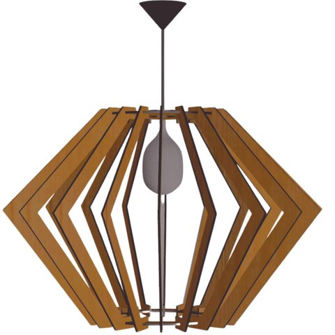 Luminária Teto tipo Pendente PEGASUS MDF Completa -:Marrom