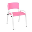 Ver imagem 2 de Kit 11 Cadeira Iso Infantil Creche, Base Branco Rosa
