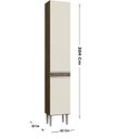 Ver imagem 4 de Paneleiro 2 Portas 204cm x 41cm Athena Marrom/Itaúba/Off White