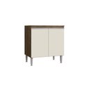 Ver imagem 3 de Balcão para Cozinha 80cm 2 Portas Athena Marrom/Itaúba/Off White