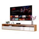 Ver imagem 1 de Rack Suspenso Pequeno de Parede para Sala de Tv ou Quarto Life 1.12 - Off White com Freijo - Moveisa