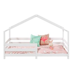 Cama Montessoriana Madeira Maciça Casa com Estrado Rena Branco Idimex - 10
