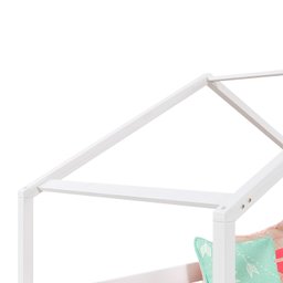 Cama Montessoriana Madeira Maciça Casa com Estrado Rena Branco Idimex - 2