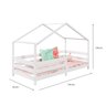 Cama Montessoriana Madeira Maciça Casa com Estrado Rena Branco Idimex - 8